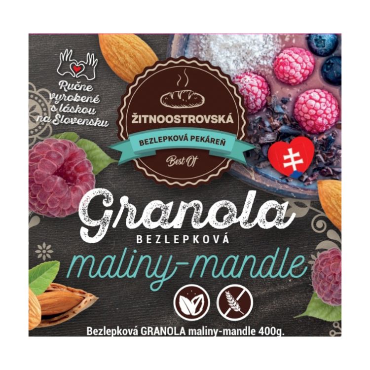 ŽBP Bezlepková granola maliny-mandle 400g